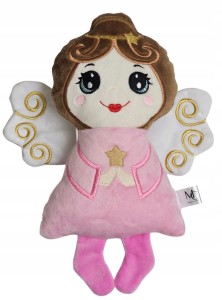 Personalizowany prezent na chrzest dla dziewczynki | Aniołek różowy