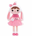 Personalizowana lalka Metoo różowa Królisia z kokardką 50 cm z imieniem