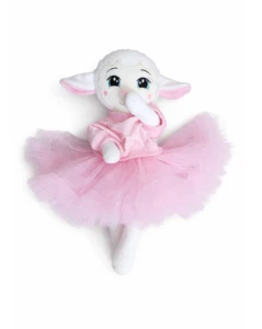 Maskotka personalizowana Owieczka w różowej bluzeczce i różowej spódniczce